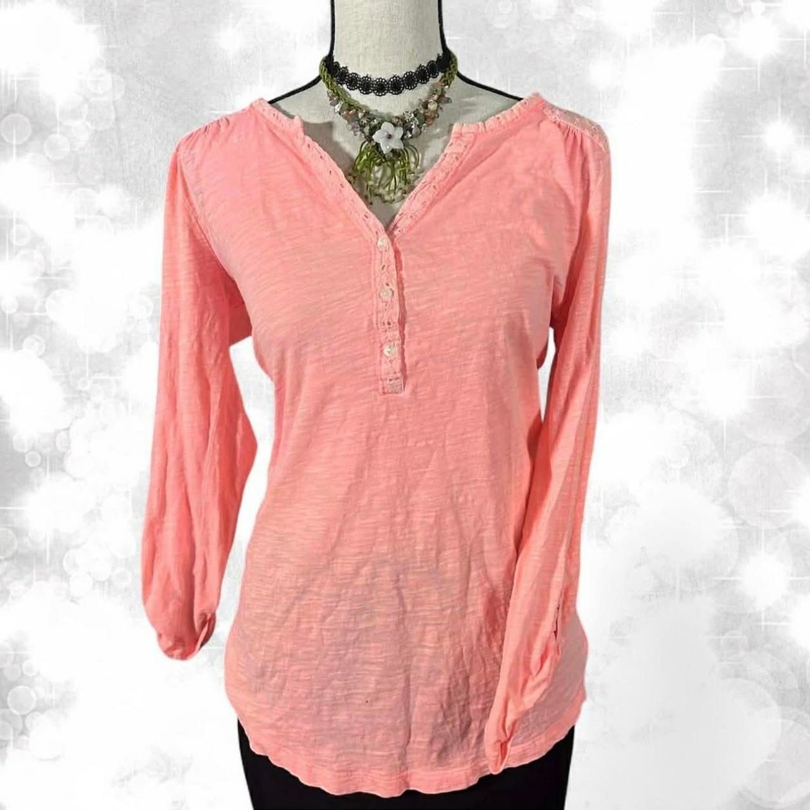 Everyday soft girl cozy vintage style button long sleeve top