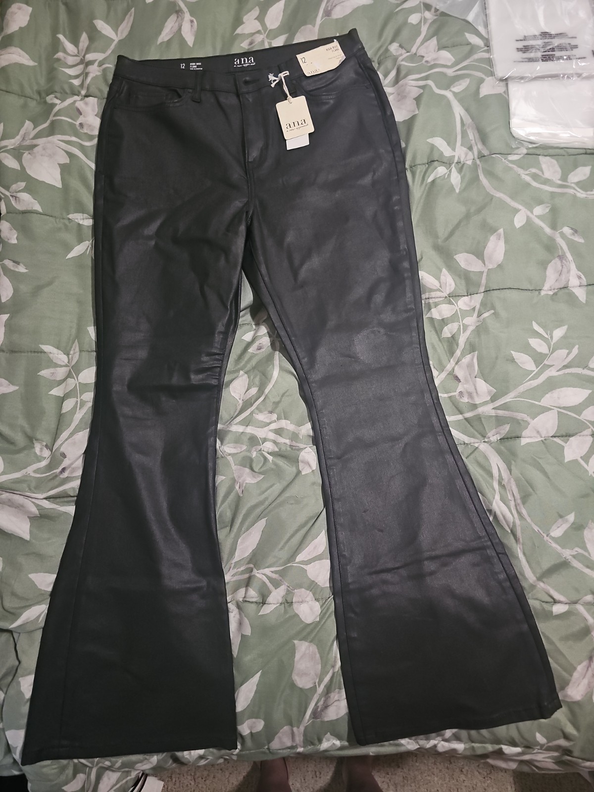 a.n.a High Rise Flare Black Pants Size 12