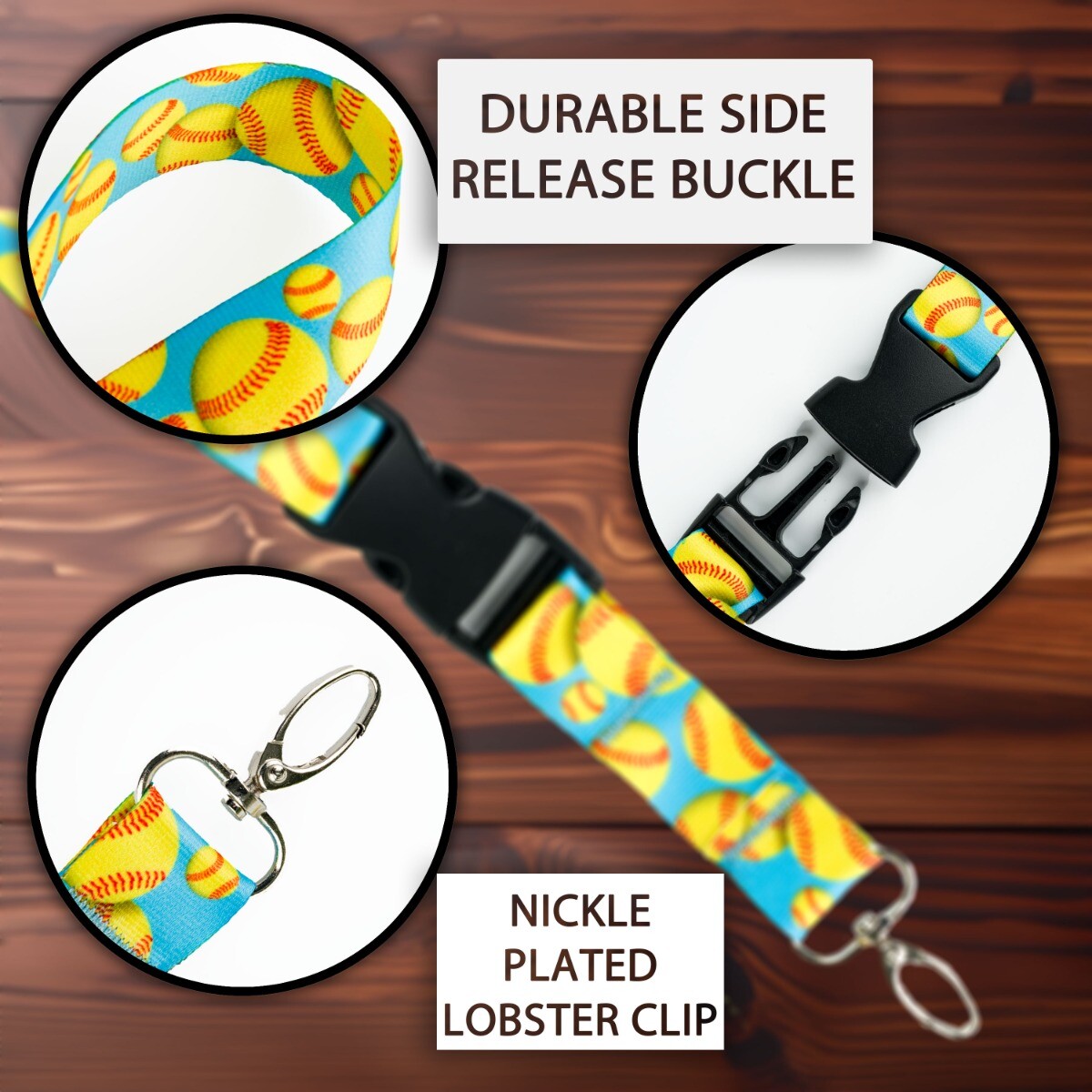 Country Brook Design® 1 Inch Softball Neck Strap Lanyard