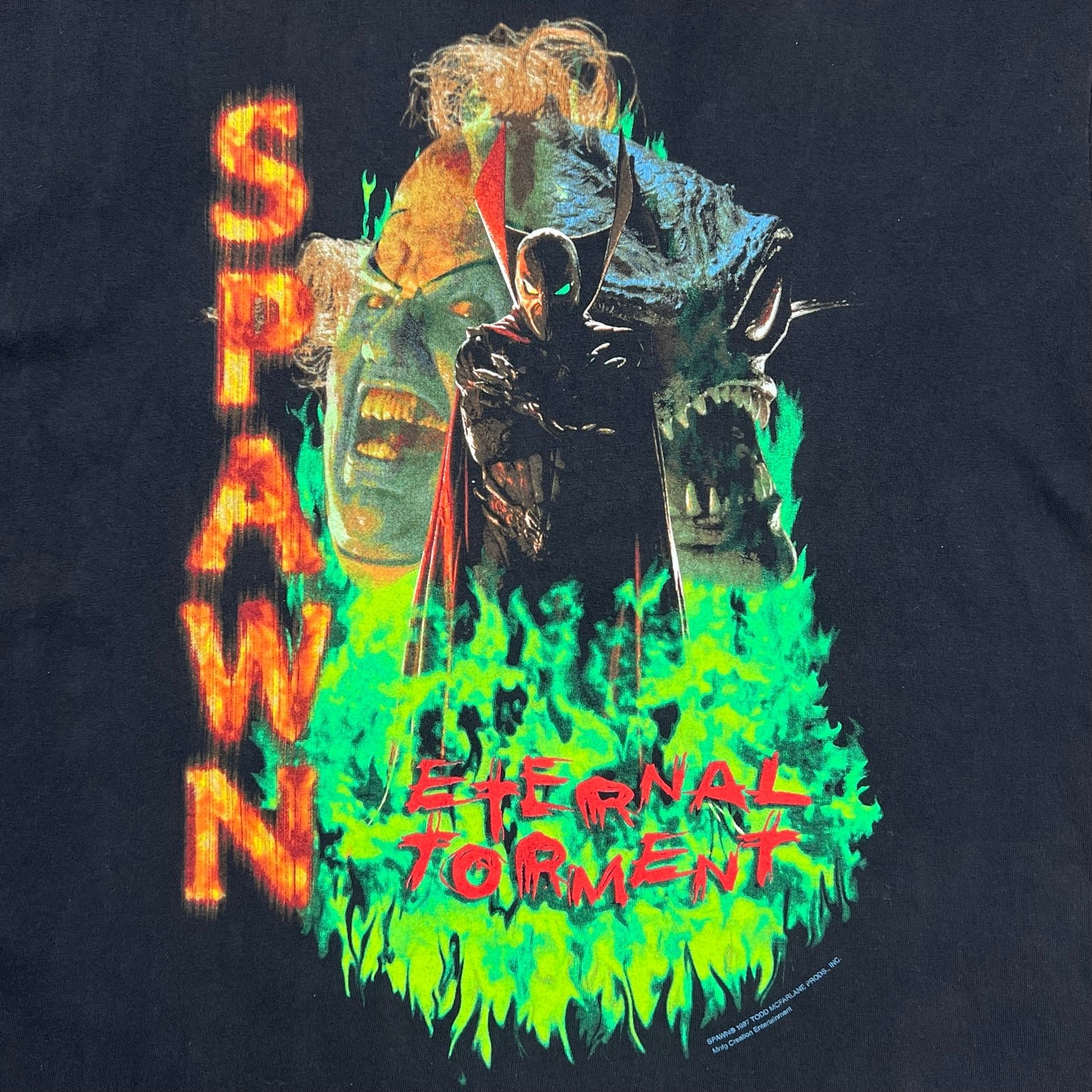 Vintage 1997 Todd McFarlane Spawn Violator Torment Movie Promo Tee Sz XL 23″x31″