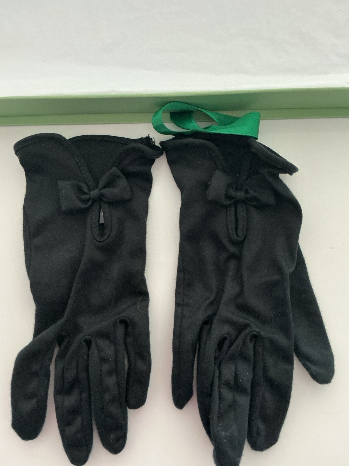 Cornelia James Black Women’s Bow Accent Gloves Hand Wash Only Elegant Style