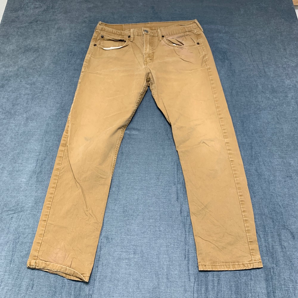 Levi’s 502 Jeans Mens 32×30 Khaki Caraway Slub Twill Stretch Comfort Tapered Leg