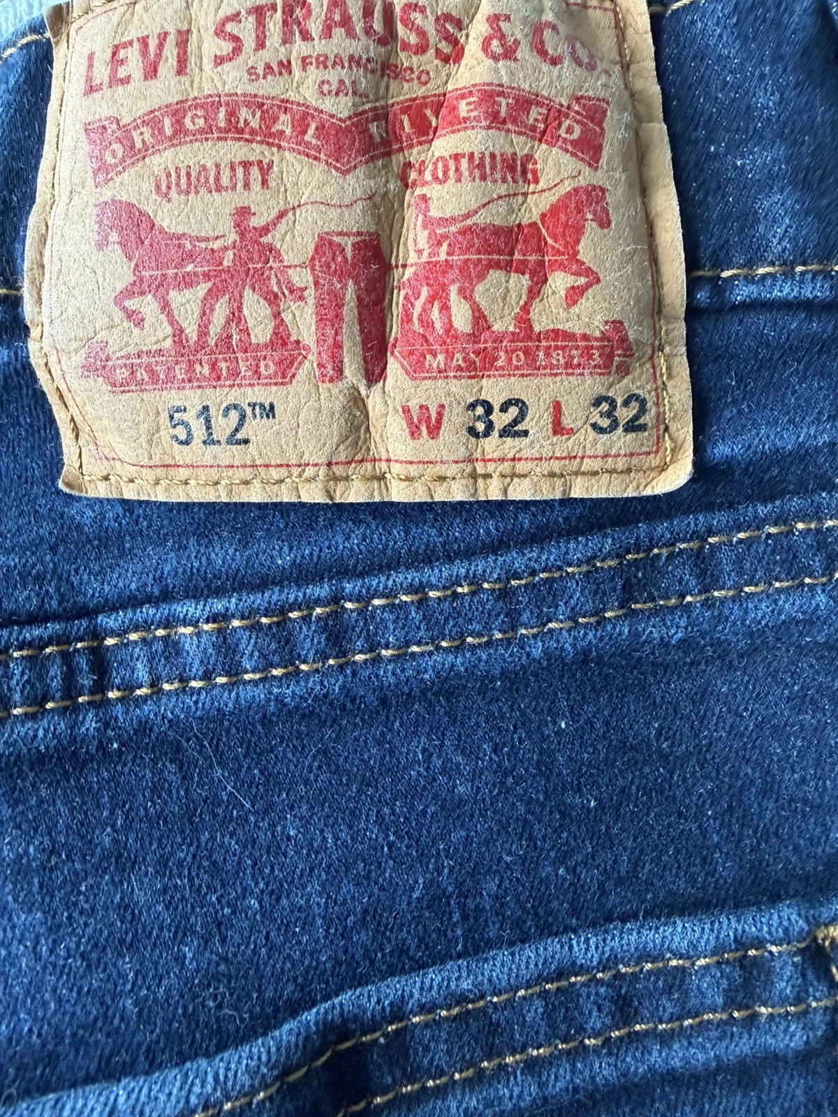 Levi’s 512 Slim Tapered Jeans Dark Blue 32×32 Cotton Blend Dark Wash Men’s