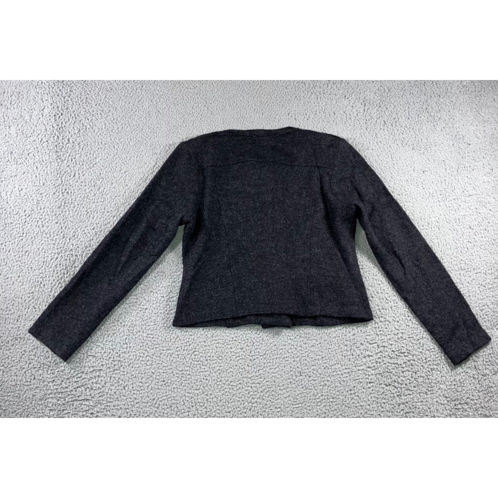 Cabi 100% Wool Cardigan Sweater Women Medium Double Breasted Charcoal Gray