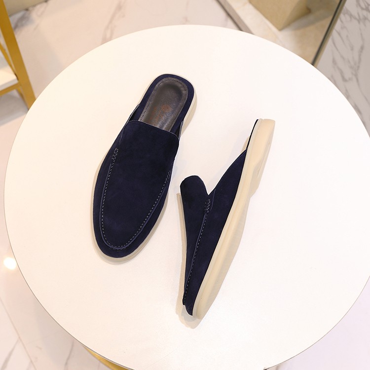 Mens Summer Suede Leather Slippers Casual Mules Comfort Retro Loafers Shoes