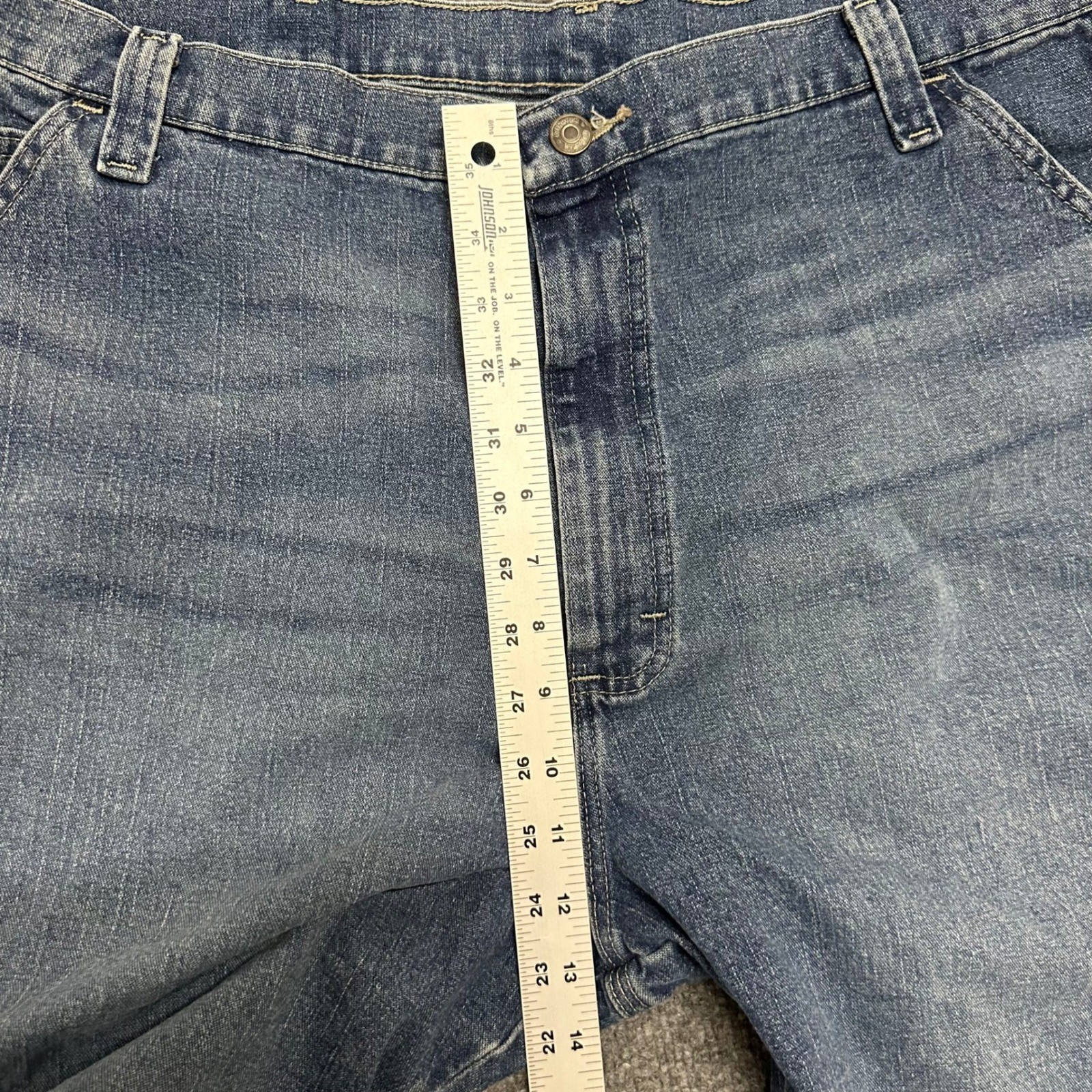 Wrangler Shorts Mens Size 40 Blue Denim Carpenter Relaxed Fit Utility Workwear