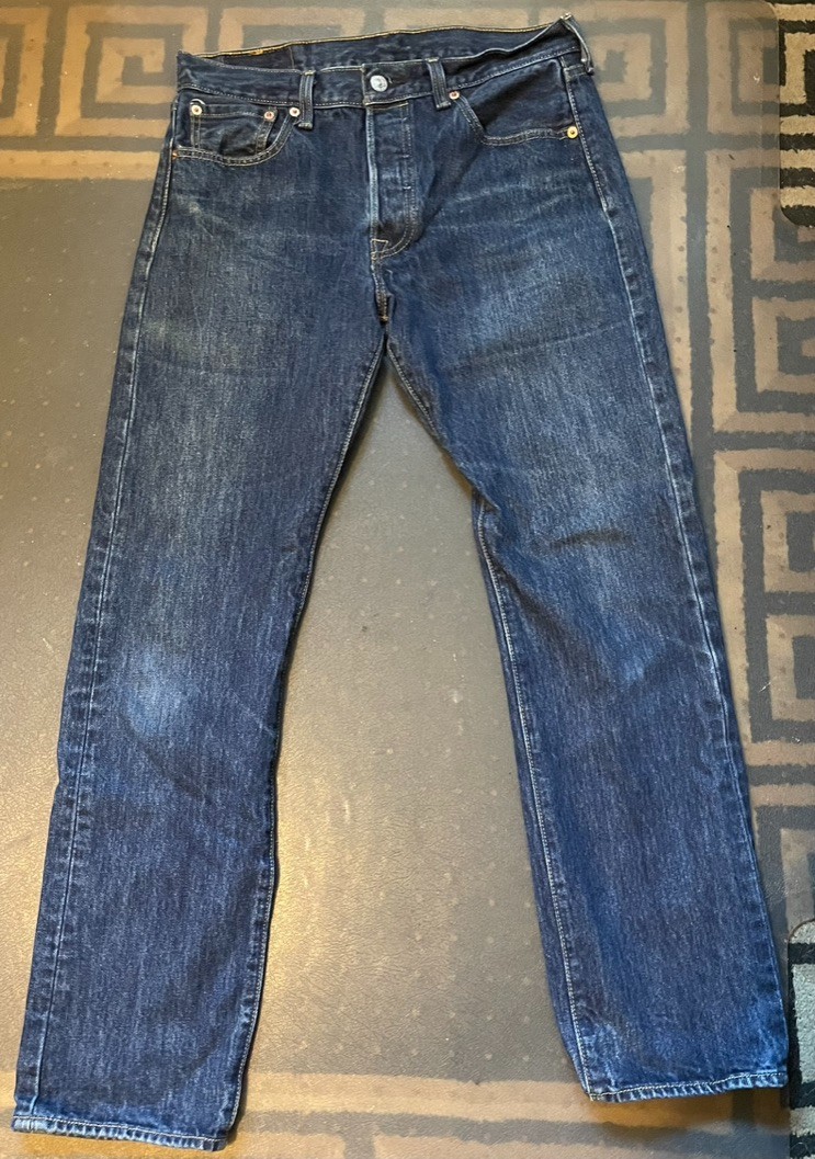 Levis 501 Shrink To Fit Button Fly Jeans 30X30 Blue Good Condition