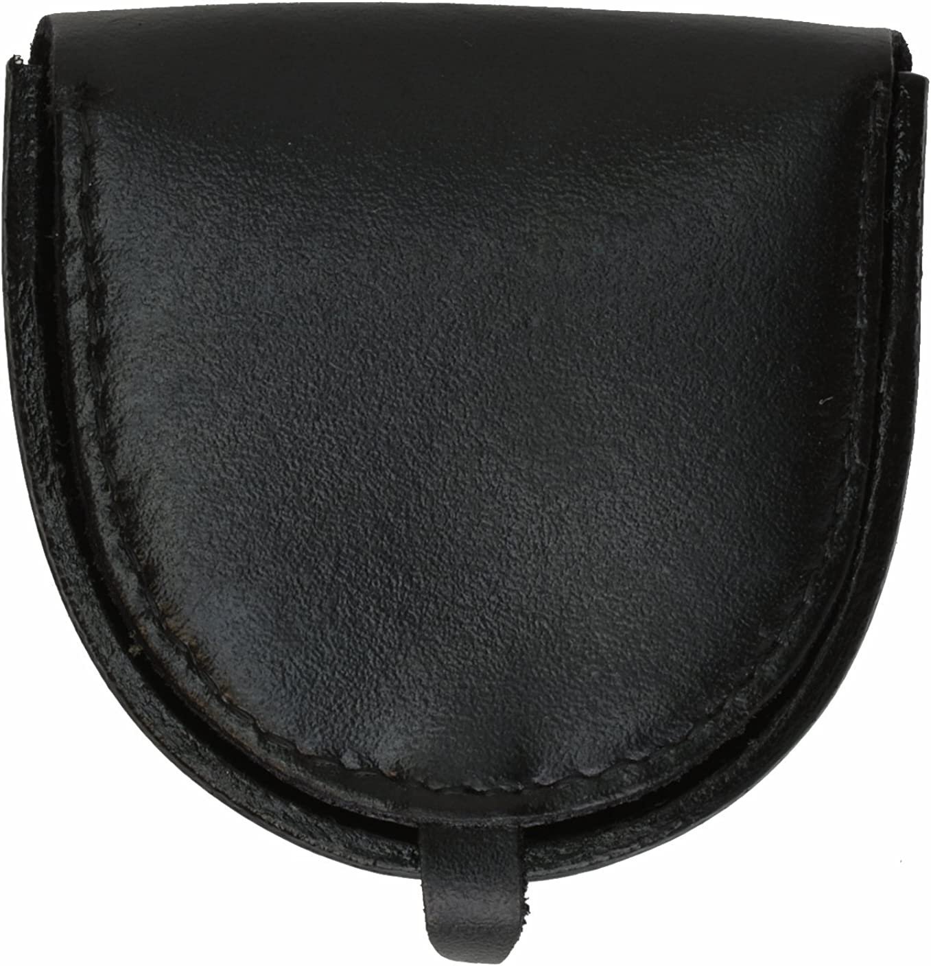 Marshal Black Genuine Leather Horseshoe Coin Change Pocket Hard Holder Purse NEW