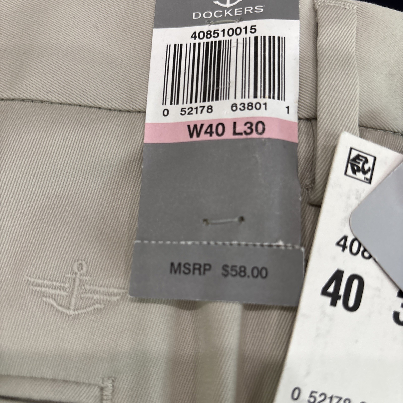 Dockers Original Signature Khaki Classic Fit Flat Front Men’s Pants NWT 40×30
