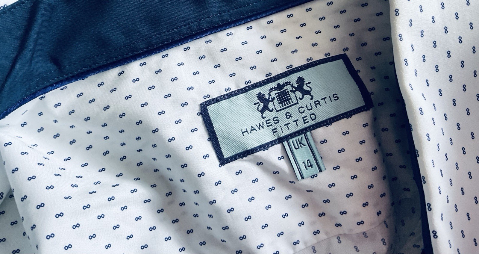 Pristine Hawes & Curtis Fitted Robby Spot Cottond Shirt Blouse UK Size 14