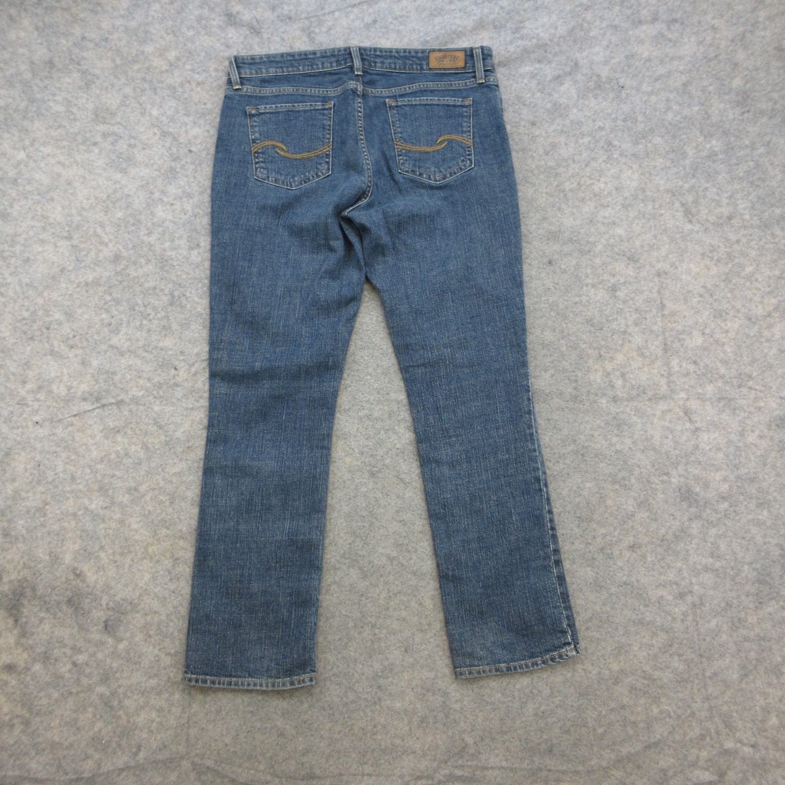 Signature by Levi Strauss Men’s Blue Denim Mid Rise Straight Jeans 35×29