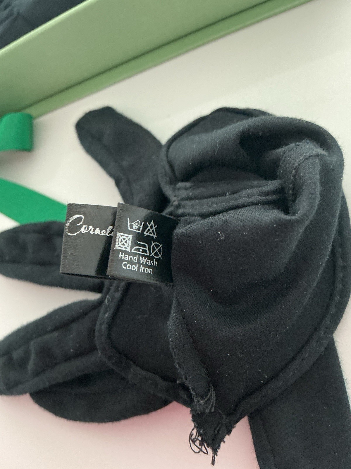Cornelia James Black Women’s Bow Accent Gloves Hand Wash Only Elegant Style