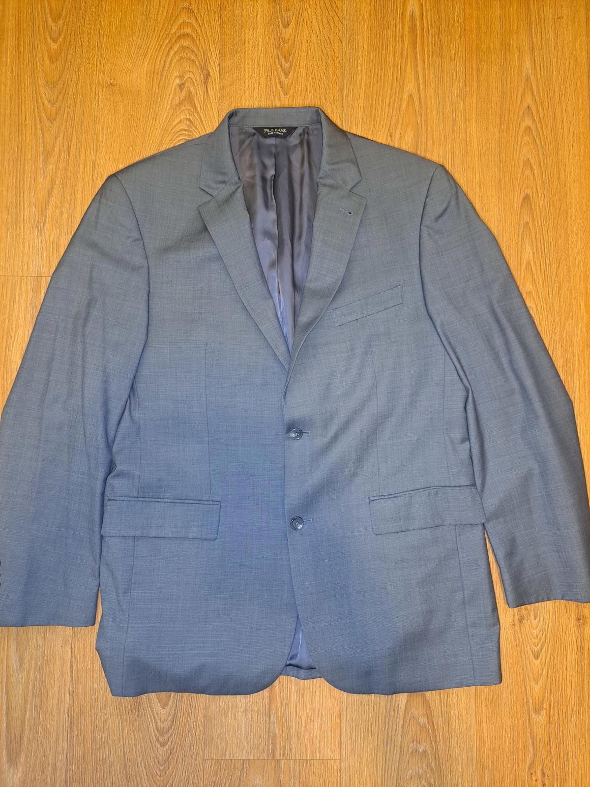 Jos A Bank Sport Coat Mens 43L Gray Wool Double Vented
