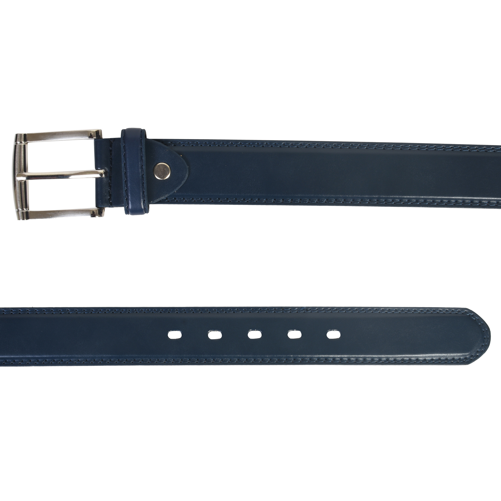 Leatherboss Genuine Leather Men Big and Tall Jeans Belt Size 46″- 64″, Navy Blue