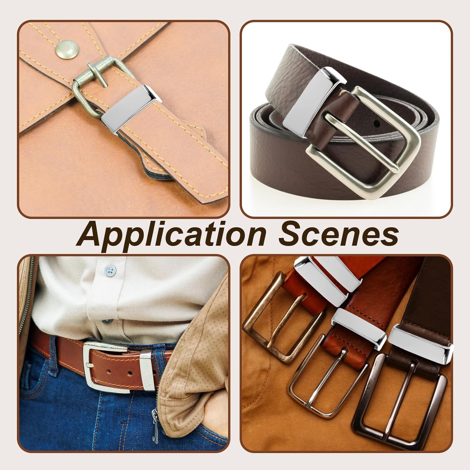 4PCS Anti-Slip Belt Keepers – 1.5″ Stainless Steel Loops for Men’s Belts, Black