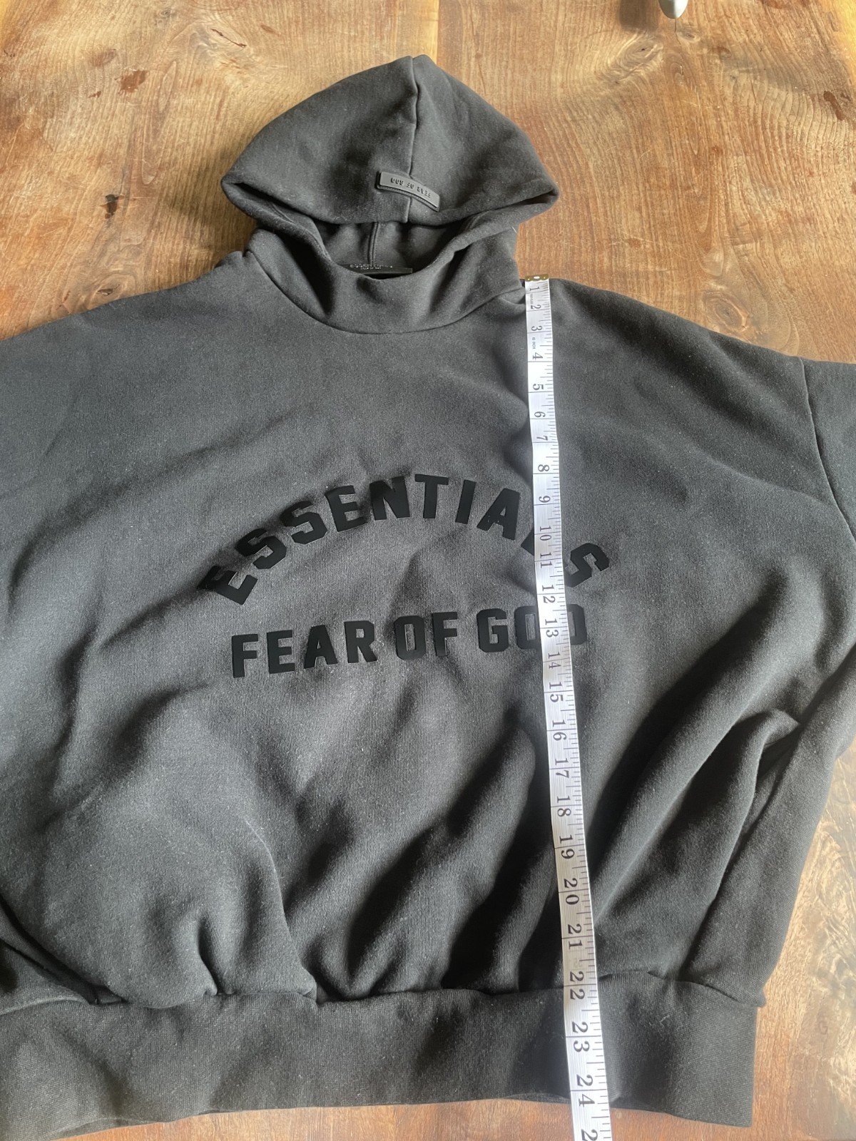 Fear of God Essential Hoodie Stretch Limo Black Size Medium