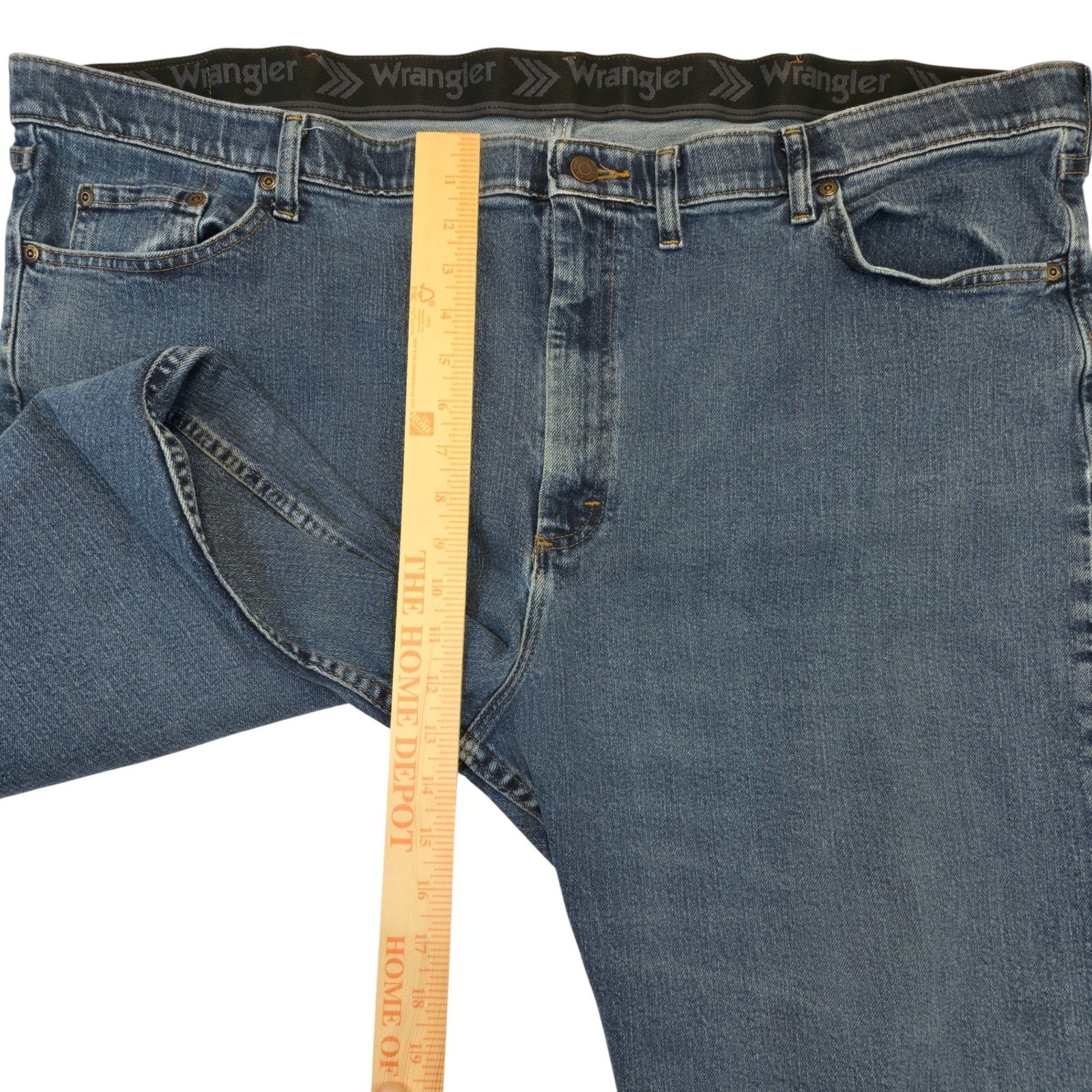 Wrangler Five Star Premium Denim Flex Waist Blue Straight Jeans 48×30 Workwear
