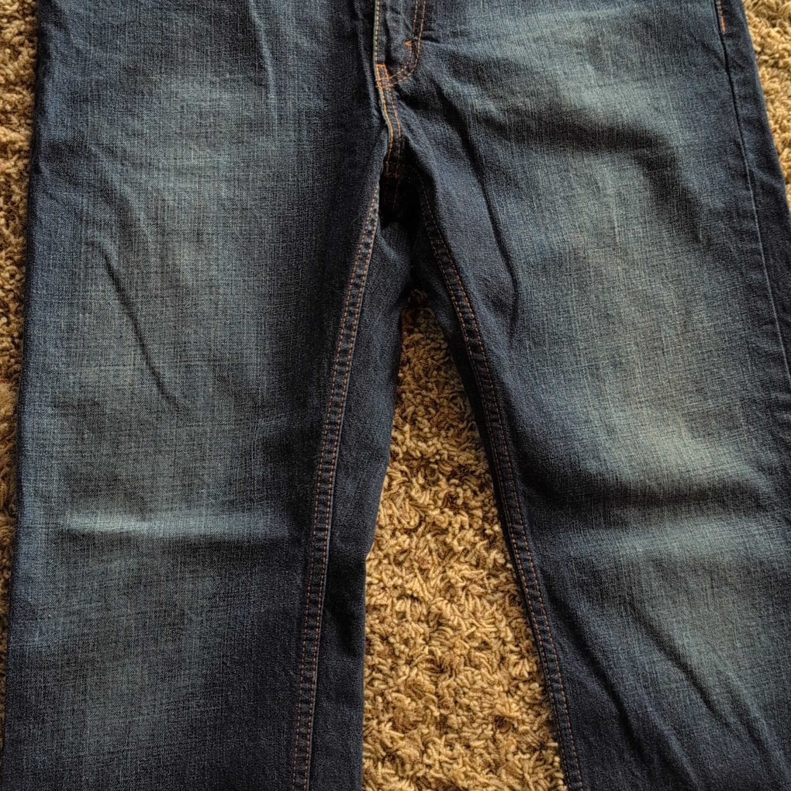 Levi’s Men’s Bootcut Jeans Blue Solid Cotton Denim Regular Size 36