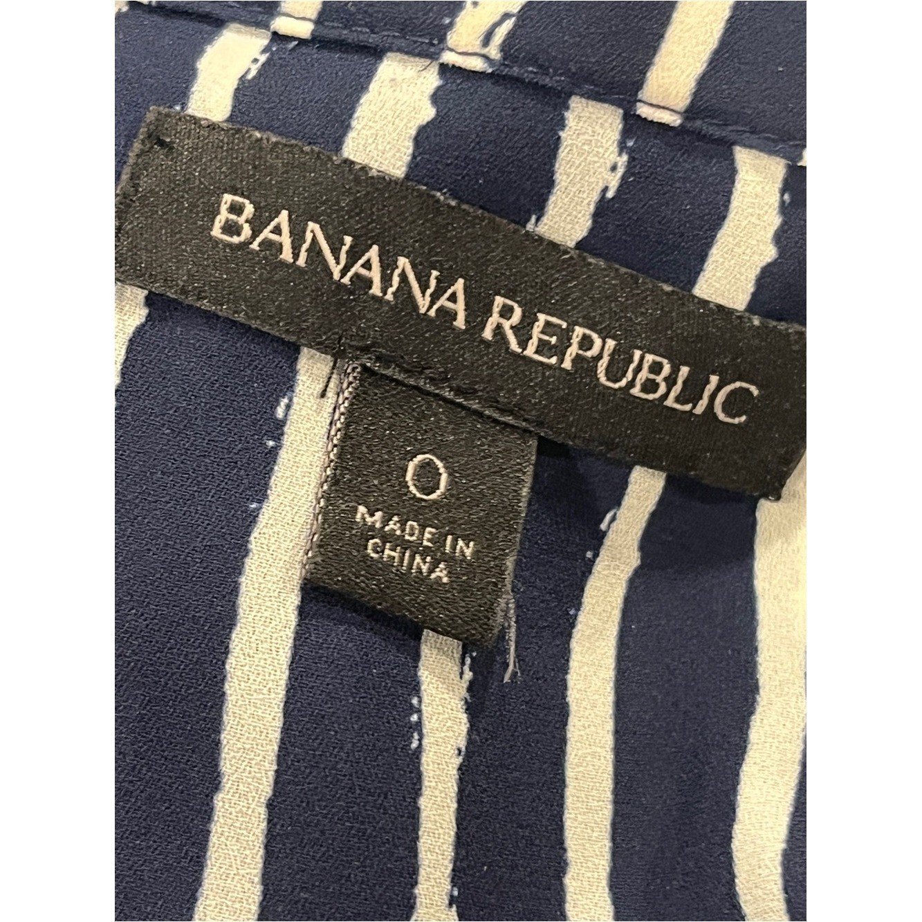Banana Republic Navy and White Striped Midi Dress size 0