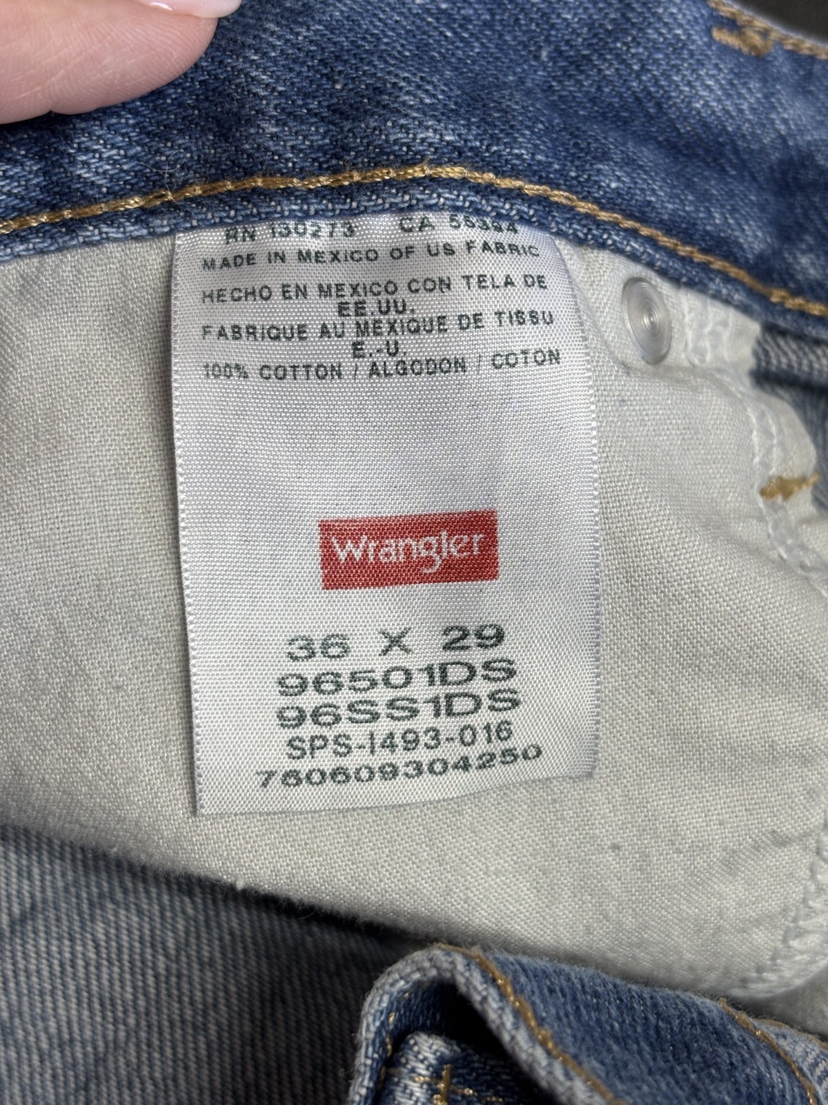 Wrangler Men’s Jeans 36×29 Regular Fit Tapered Leg Y2K Dad Jeans 100% Cotton