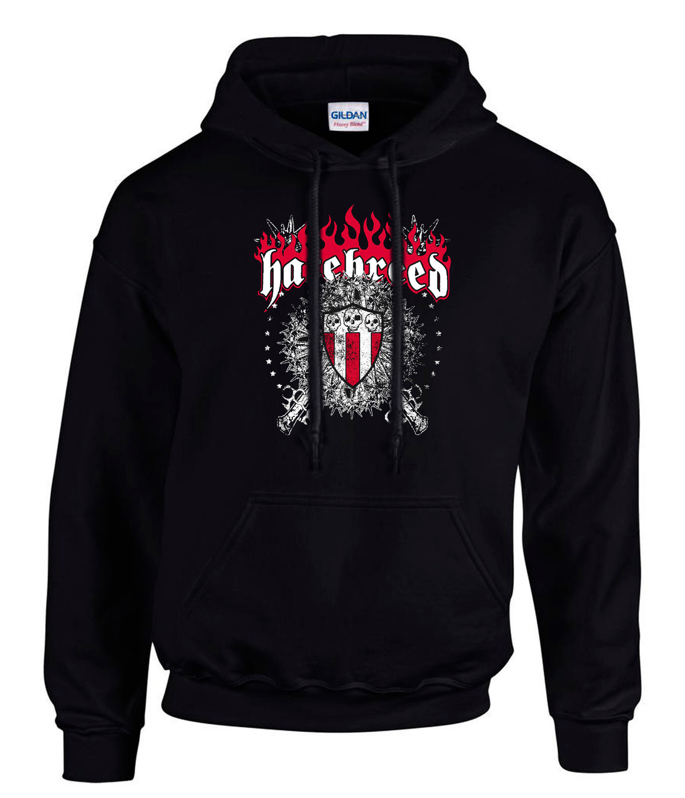 HATEBREED – SKULL & MACES Rock Music Hooded Hoodie Black -3185 -SW