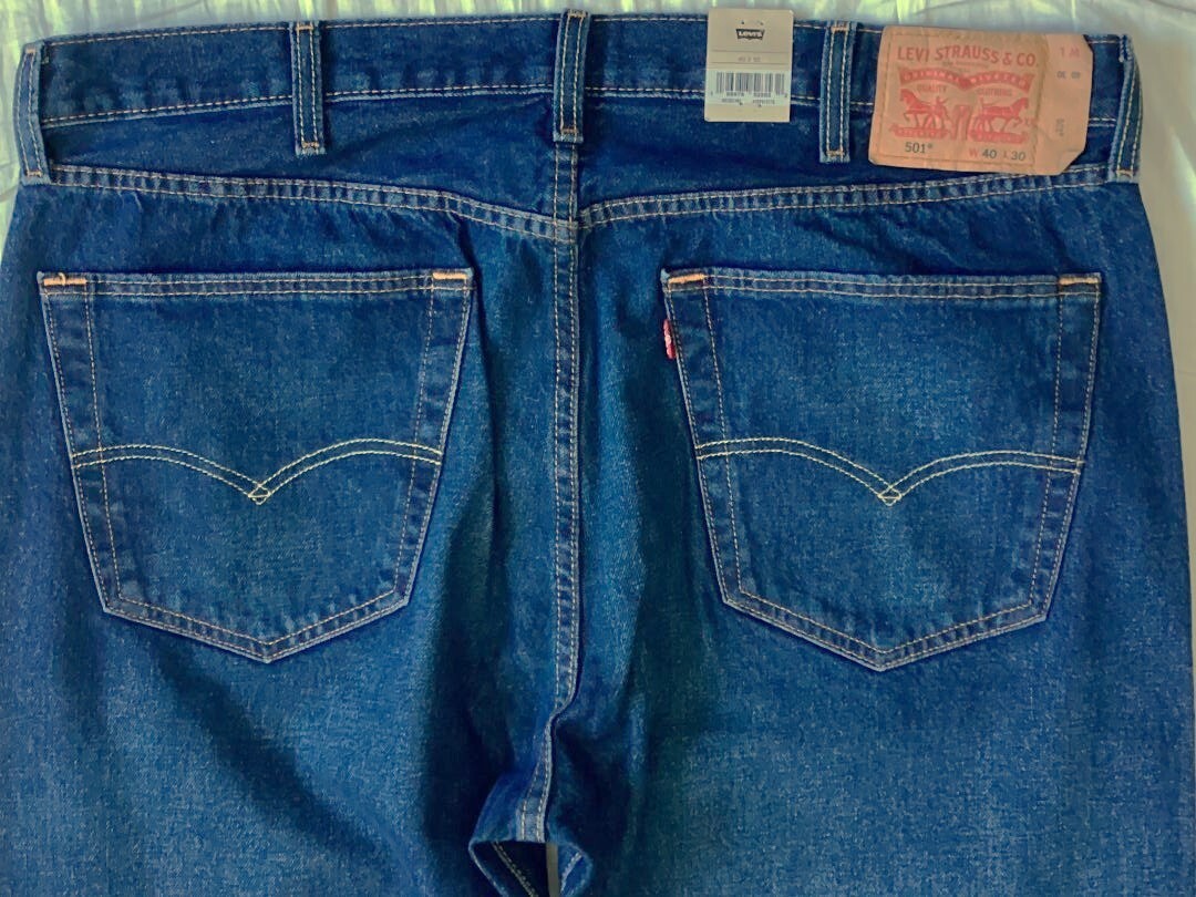 Levi’s 501 Original Fit Button Fly 3402 Dark Blue Size 40×30 NON-STRETCH New $80
