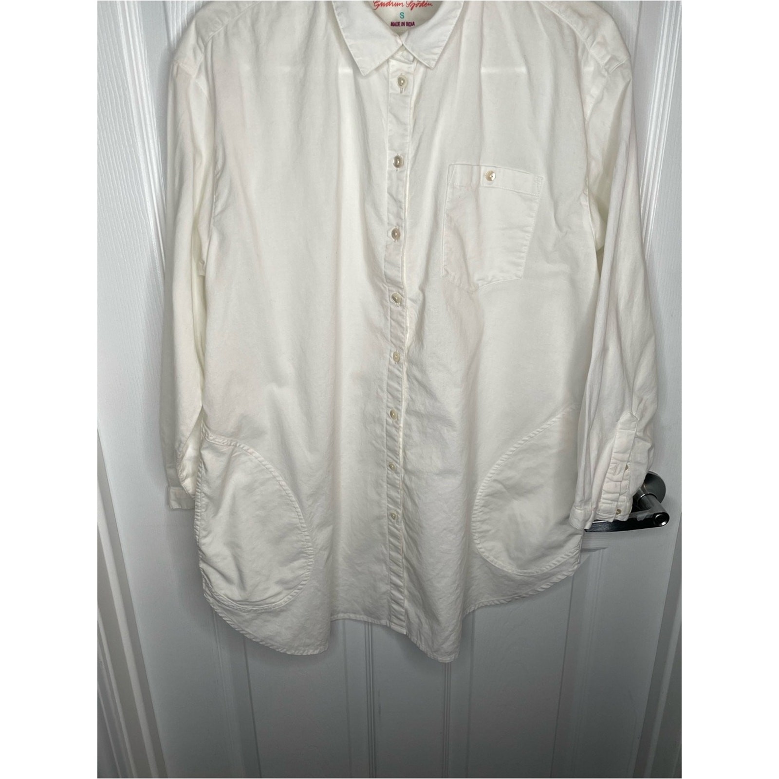 Gudrun Sjoden 10 Colours 100% Organic Cotton Button Down Tunic White Oversized S