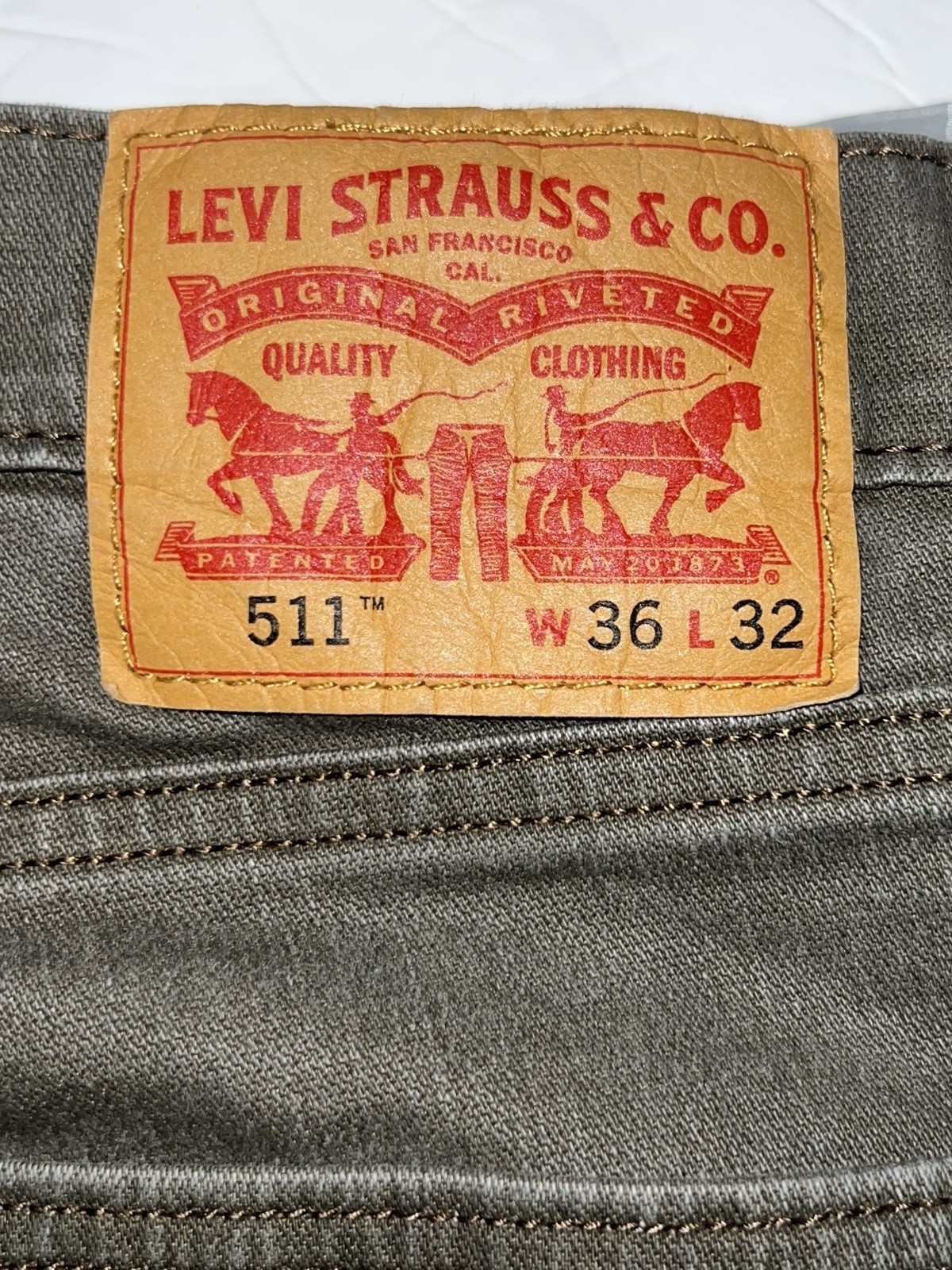 Levi’s 511 Men’s Gray Skinny Fit Red Tab Stretch Denim Jeans Size 36 X 32