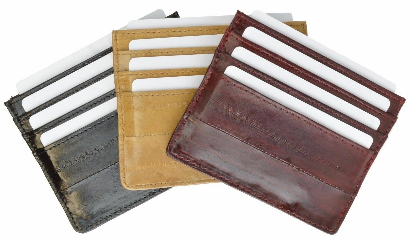 Genuine eel skin soft slim credit card holder Men’s wallet by Marshal®