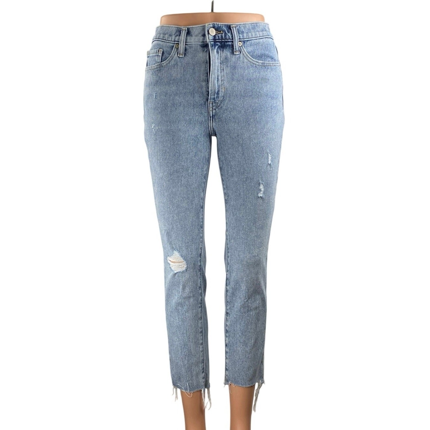 Banana Republic Blue High Waisted Distressed Frayed Skinny Denim Jeans Pants 26