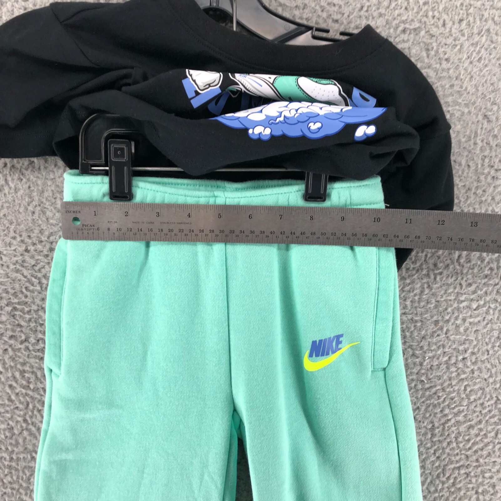 Nike Girls Best Foot Forward Wide Leg Pants Set Black Green Size 5