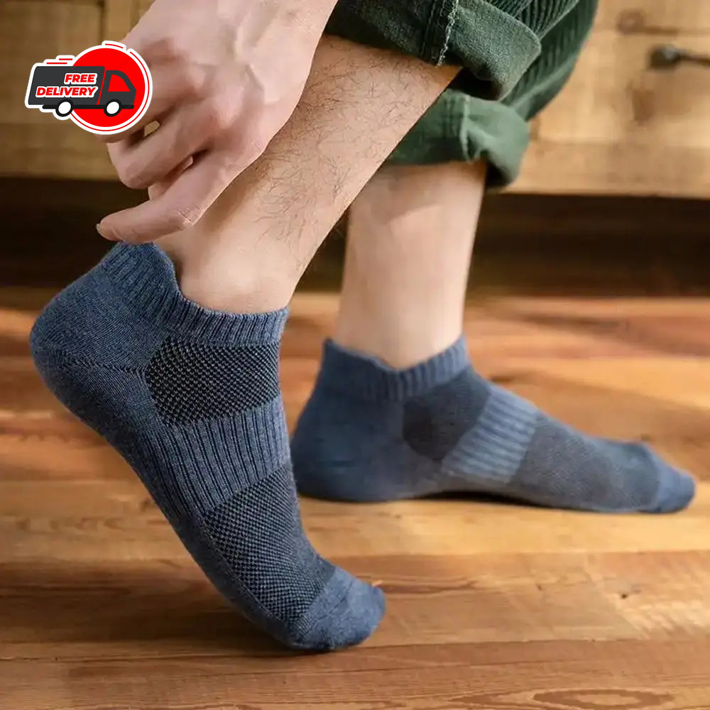 Men’s Boat Socks 100% Cotton Deodorizing Sweat-absorbing Mesh Socks Summer
