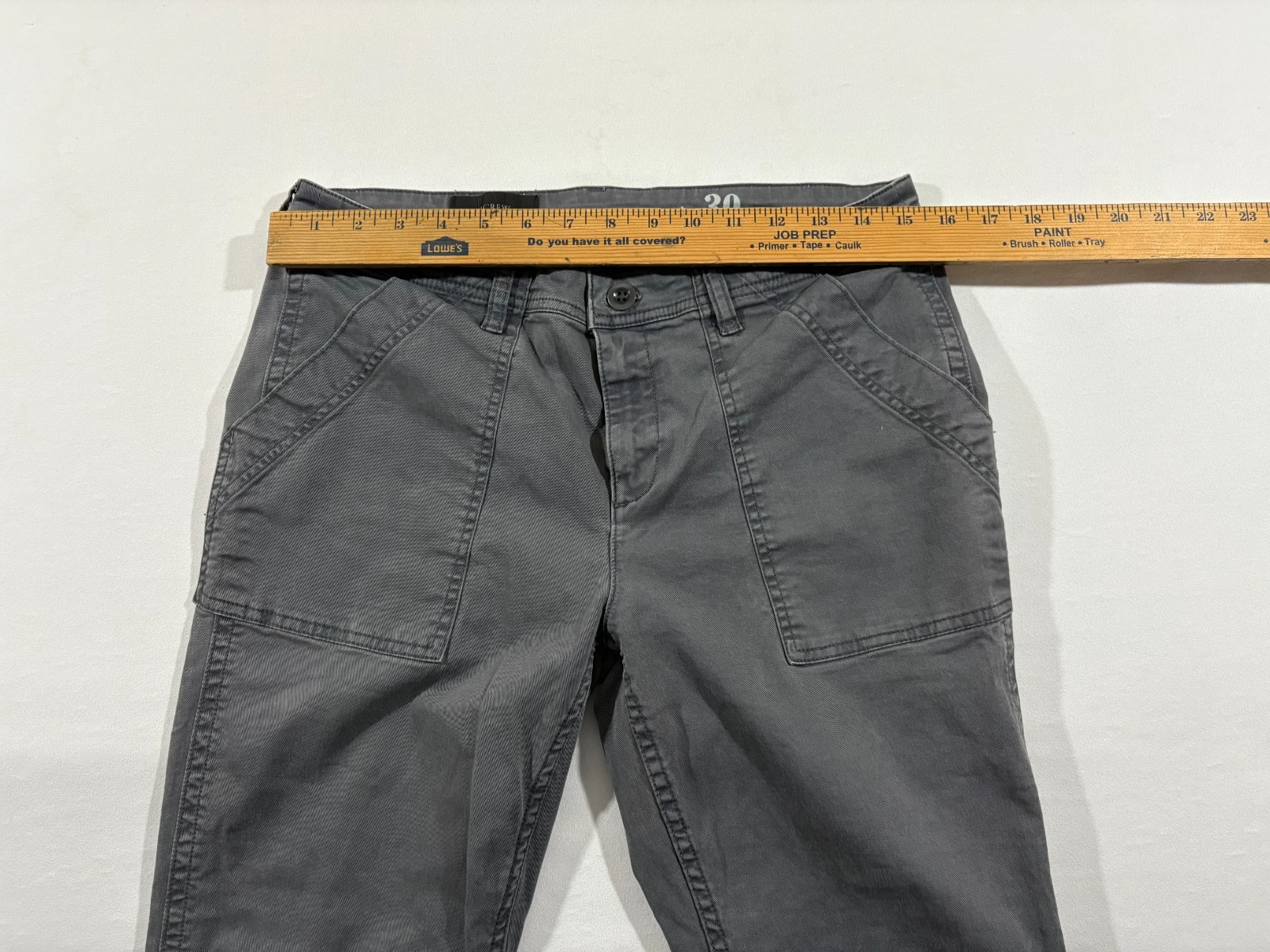 J. Crew Skinny Washed Twill Utility Chino Pants Gray Cotton Womens Sz 30 A6527