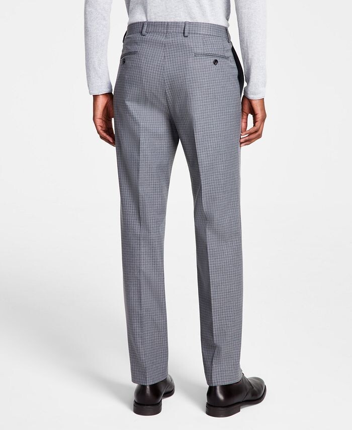 Michael Kors Men’s 40×30 Classic Fit Fall Patterned Pants In Light Grey