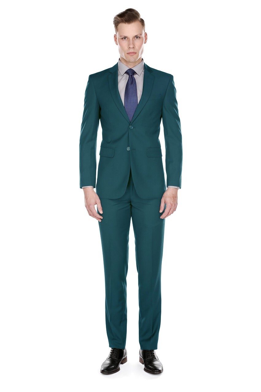 Braveman Men’s Formal Two Piece 2-Piece Slim Fit Cut Suit Set