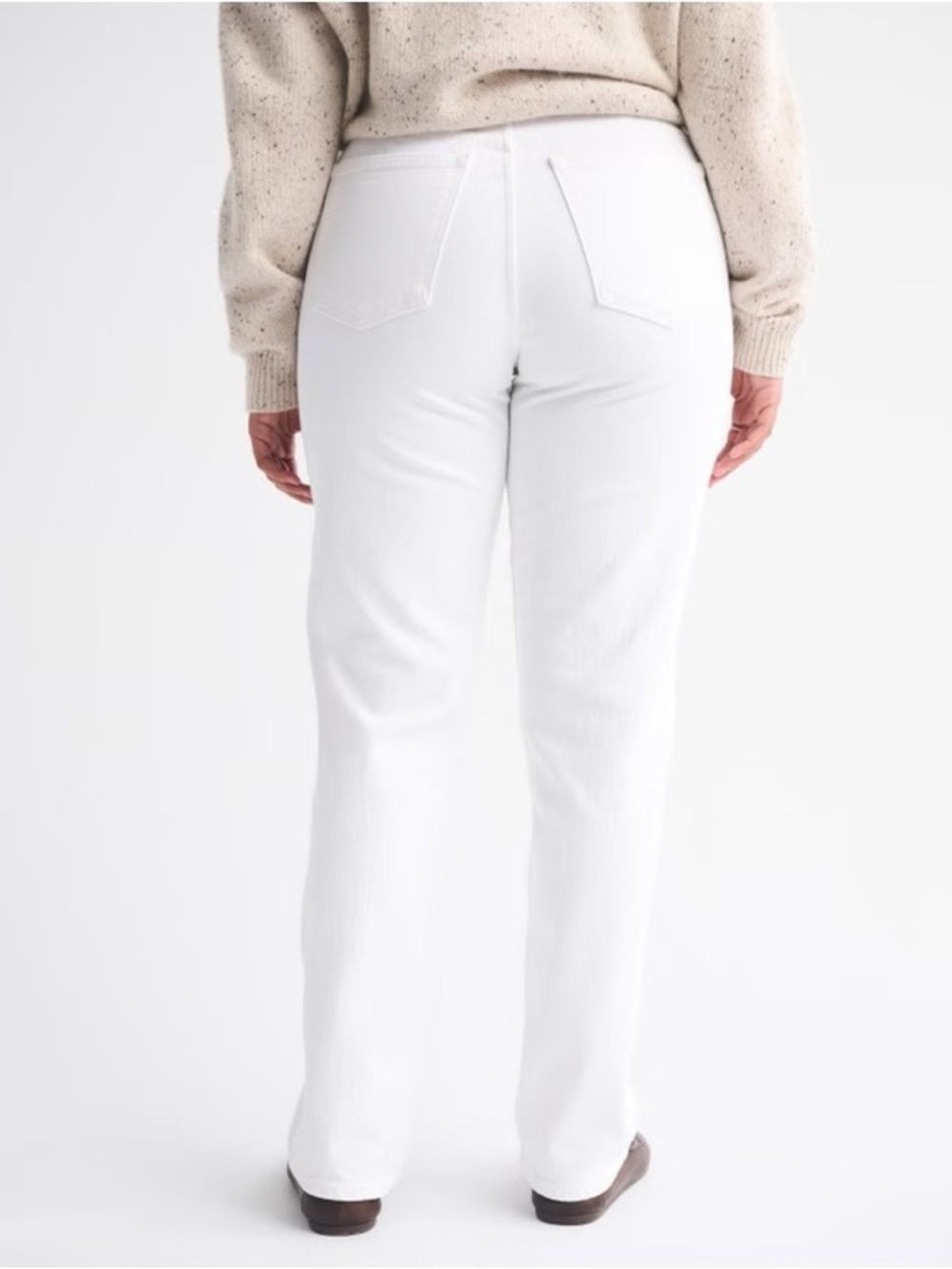 Abercrombie Curve Love Mid-rise 90’s Straight Women’s White Jeans