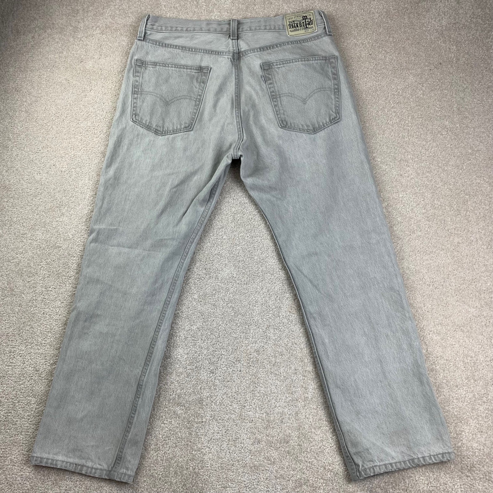 Levi’s SilverTab Straight Jeans Mens 33×30 Grey 100% Cotton A3666-0002