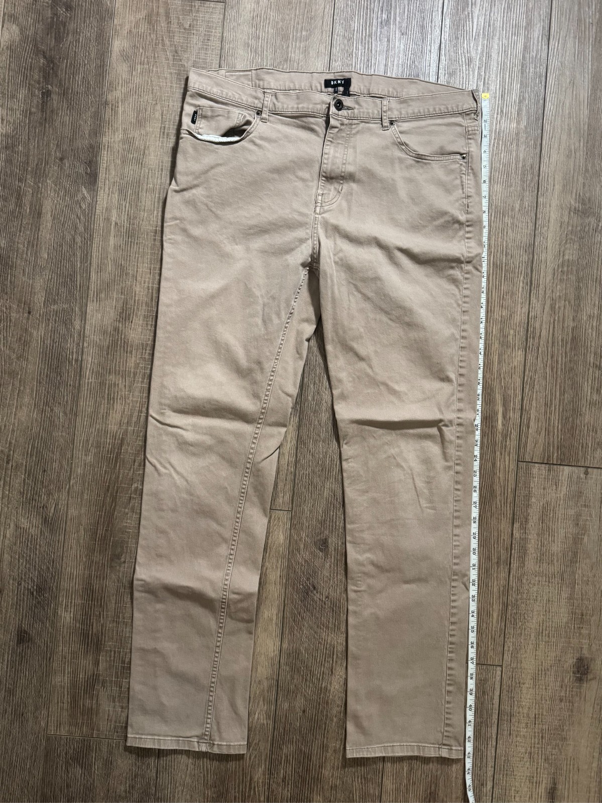 DKNY Slim Twill Pants, Tan 98% Cotton 2% Elastane, “38 x 34”