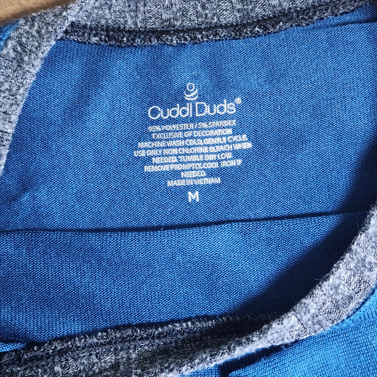Cuddl Duds Womens Medium Blue Plaid Pajama Lounge Set Softwear Thermal EUC