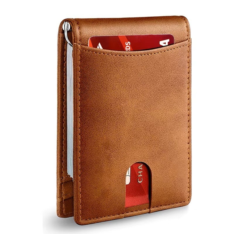 Men’s Carbon Fiber Stylish Slim Wallet RFID Blocking Bifold with Money Clip