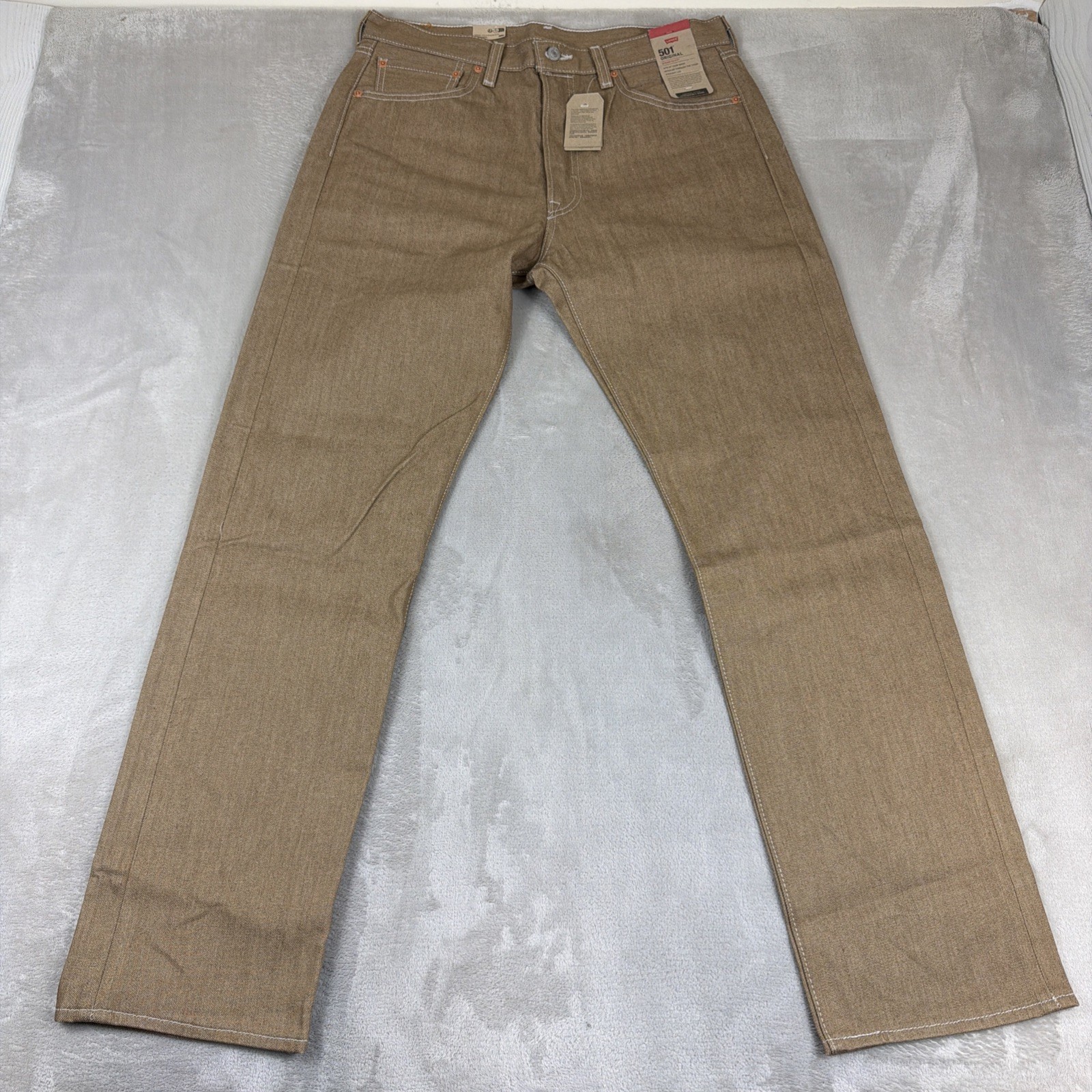 Levi’s 501 Original Shrink To Fit Jeans Men’s Size 34×32 Tan Denim Cotton