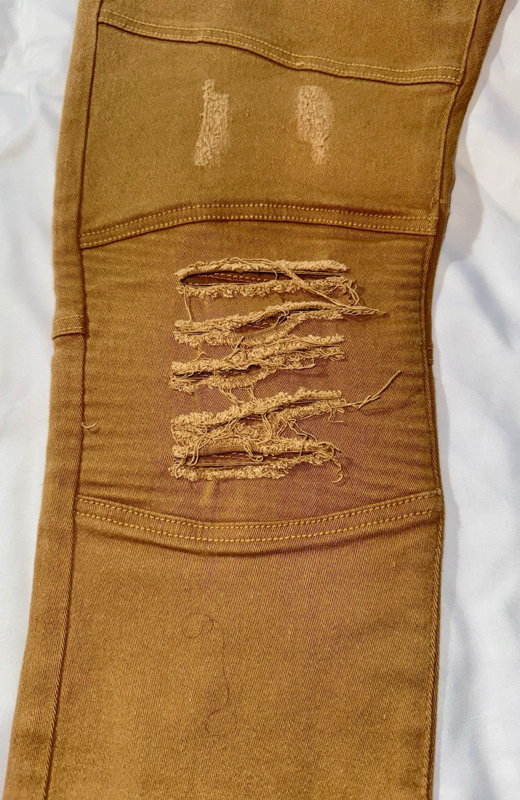 Men’s Khaki Destressed Jeans 36/34