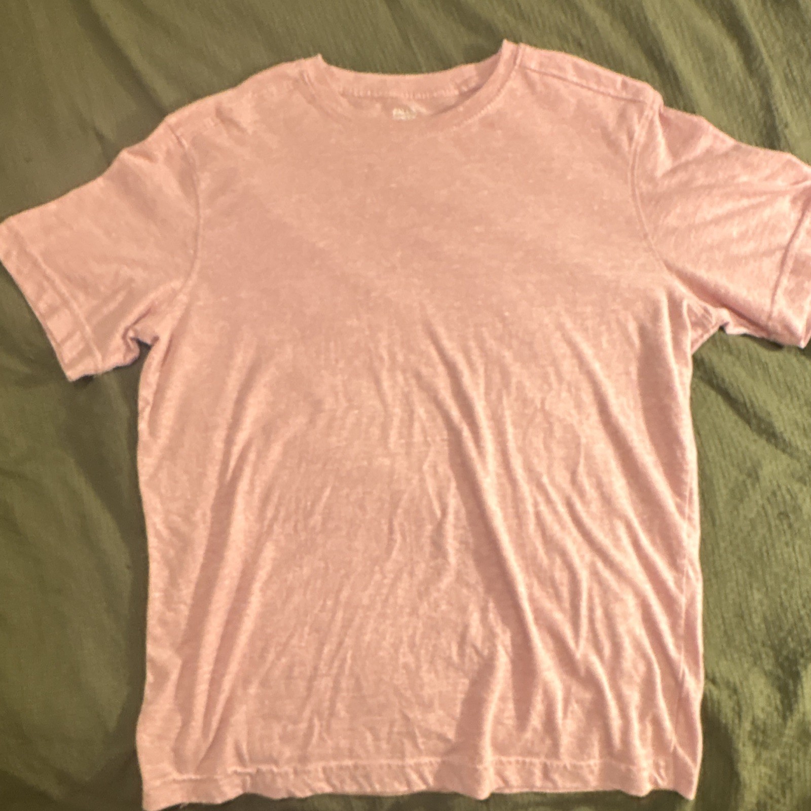 Falls Creek Men’s Pink Solid Knit V-Neck Short Sleeve T-Shirt Size L Regular
