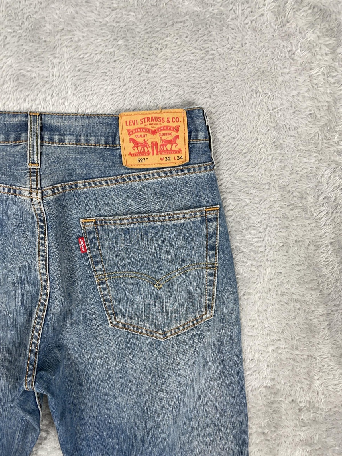 Levis 527 Jeans Mens 32×34* Blue Slim Bootcut 100% Cotton Denim Med Wash