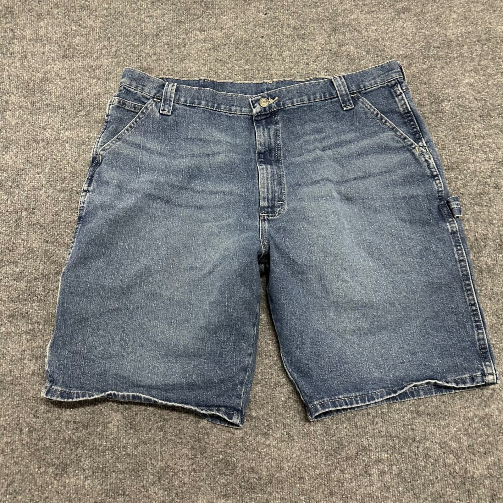 Wrangler Shorts Mens Size 40 Blue Denim Carpenter Relaxed Fit Utility Workwear