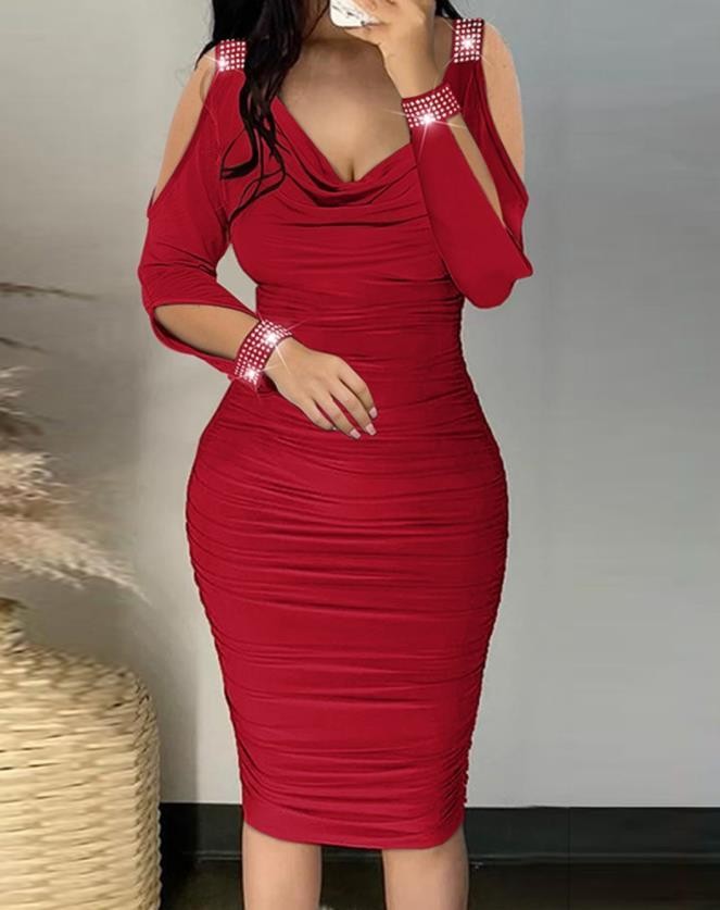 Sexy Women Bodycon Long Sleeve Casual Evening Party Cocktail Club Mini Dress