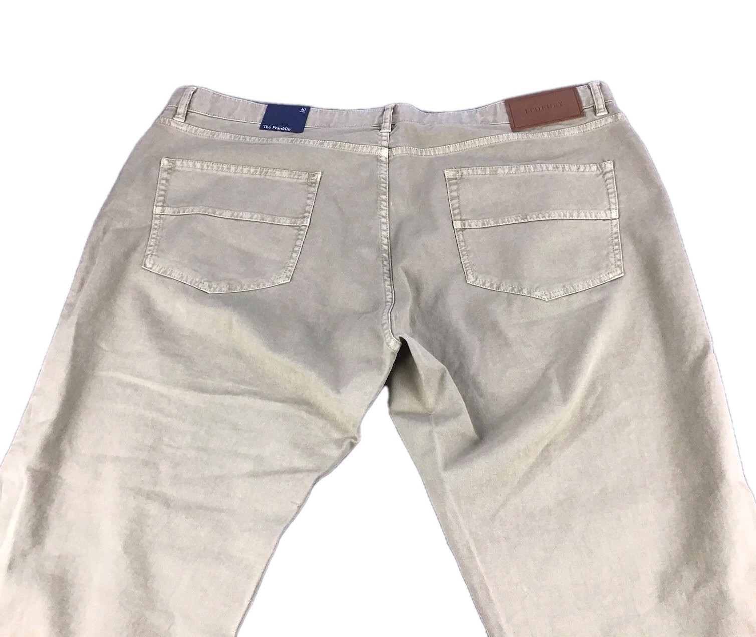 Ledbury The Franklin Washed Twill Pants Chino Men Sz 40×32 Sand 5-Pocket Stretch