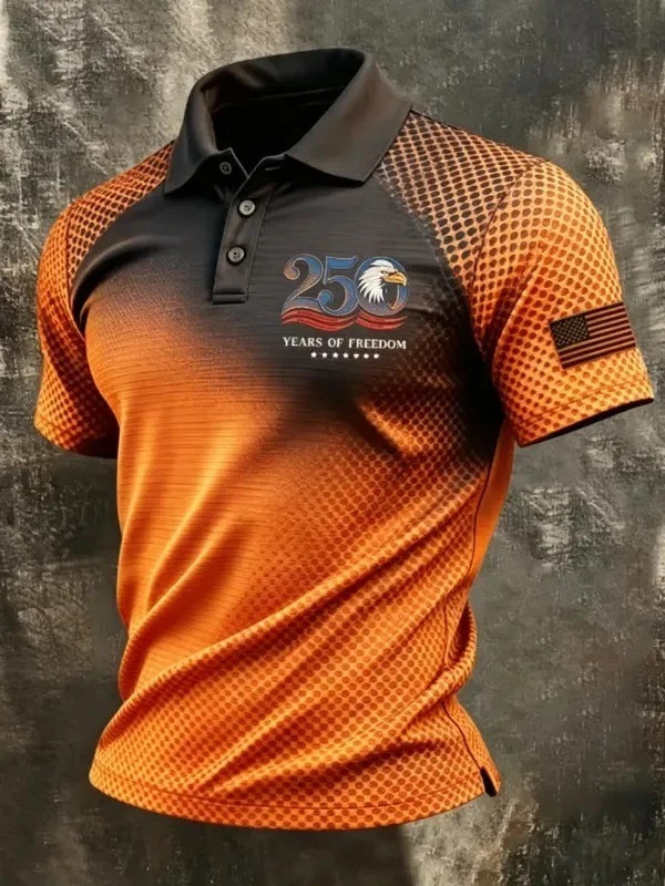 250th Anniversary Polo Shirt 1776-2026 American Flag Polo Men Patriotic Shirt #2