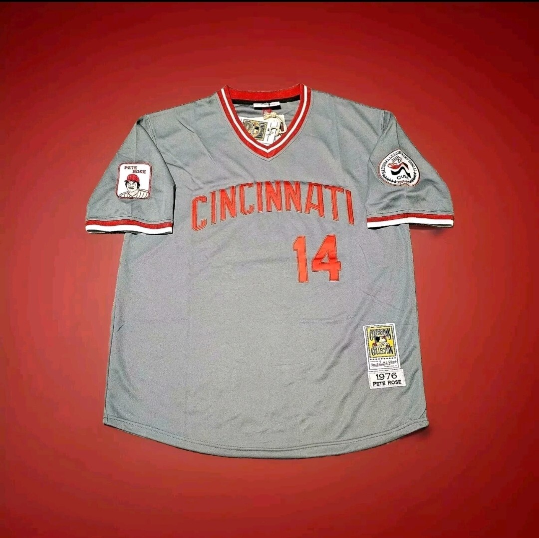 Pete Rose Cincinnati Reds 1976 Men’s Road Gray Pullover Baseball Jersey