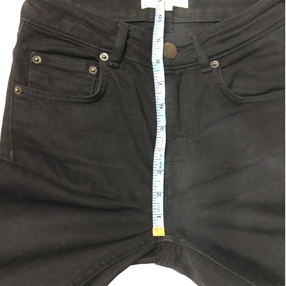 Maje Panako Skinny Jeans Ankle Frayed Hem Black Denim Women’s Raw Hem High Rise